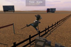 高跷男踩竹马/Stilt Fella