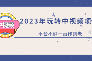 2023年0基础玩转中视频项目，实现持续被动收益