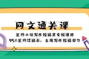 通关网文课-签约小说写作投稿男女频通用，95%签约过稿率，系统写作投稿学习