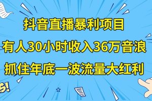 抖音直播暴利项目，有人30小时收入36万音浪，公司宣传片年会视频制作，抓住年底一波流量大红利