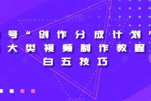 视频号“创作分成计划”2.0四大类视频制作教程+小白五技巧【揭秘】