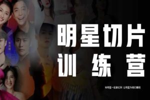 让明星为我们赚钱：明星切片线上训练营（2023），和明星一起拿红利