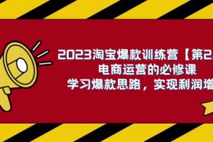 2023淘宝爆款训练营【第2期】：电商运营，学习爆款思路 实现利润增长