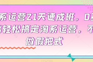 淘宝运营小白变大神：21天速成班实操指南，0基础轻松搞定淘系运营