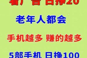 价值688的手机刷视频看广告赚钱小项目，视频教程自动看视频软件程序教程