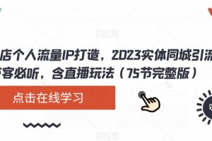 2023实体店同城引流攻略：破解流量密码，直播玩法大揭秘（75节完整版）
