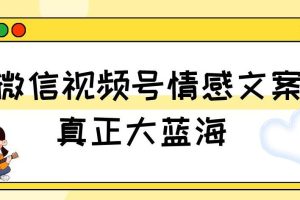 微信视频号变现新玩法：情感文案号，轻松实现500+收益