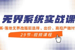 无界系统实战教程，全体系·落地无界改版后选择、出价、高投产做付费引流