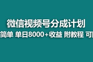 蓝海视频号分成计划最新玩法，项目单天收益8000+，附玩法教程