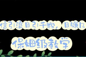 微信互推圈半自动引流方案，矩阵操作日引千人思路【视频教程】