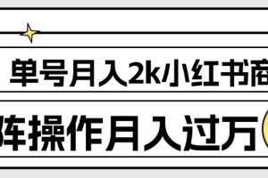 小红书商单保姆级教程，单号月入2千，矩阵操作轻松月入过万【外面收费1980】