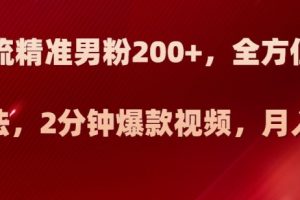 新玩法日引流精准男粉200 ，全方位美女新玩法，2分钟爆款视频，月入2W 【揭秘】