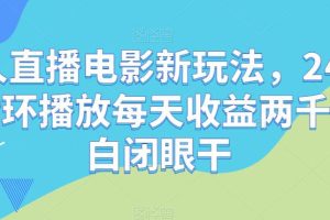 无人直播电影新项目，24小时循环播放每天收益2000+新手闭眼干【揭秘】