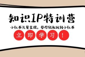 知识IP特训营：小红书流量变现，开启你的小红书玩转之旅（23节视频课）