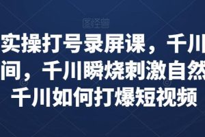 千川实操课程：打爆直播间与短视频流量（实战案例详解）